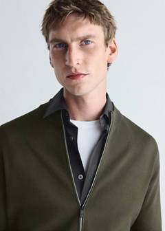 Comfort stretch knit cardigan — Dark Green 4