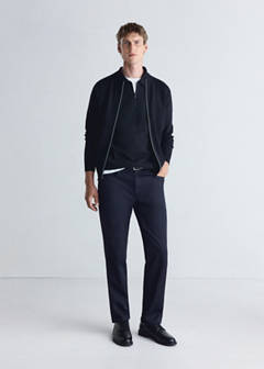 Comfort stretch knit cardigan — Navy 2