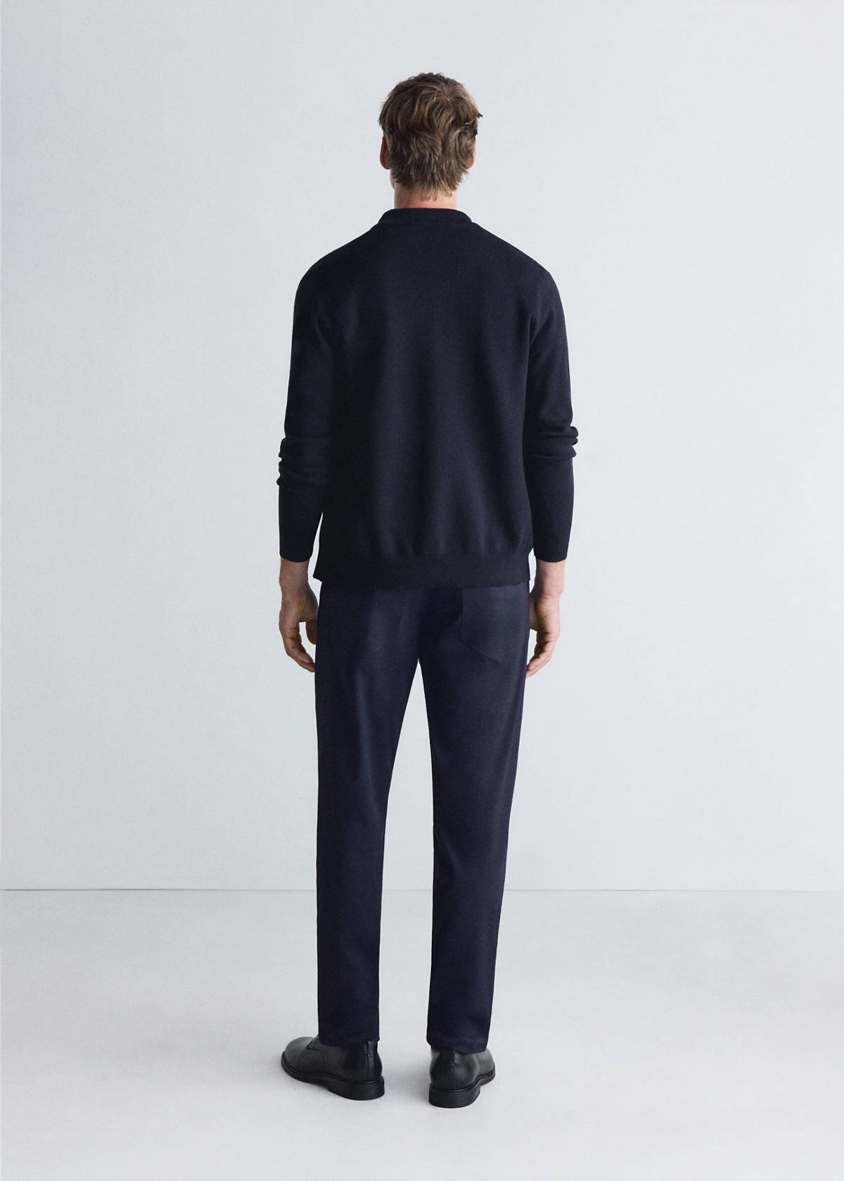 Comfort stretch knit cardigan — Navy