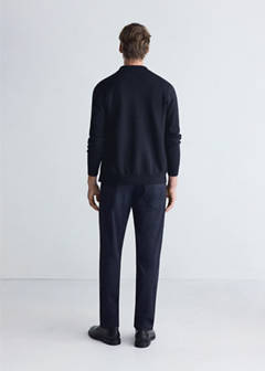 Comfort stretch knit cardigan — Navy 3