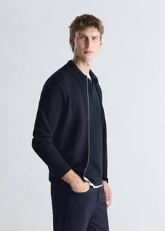 Comfort stretch knit cardigan — Navy 5