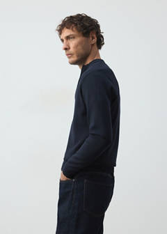 Comfort stretch knit cardigan — Navy 14