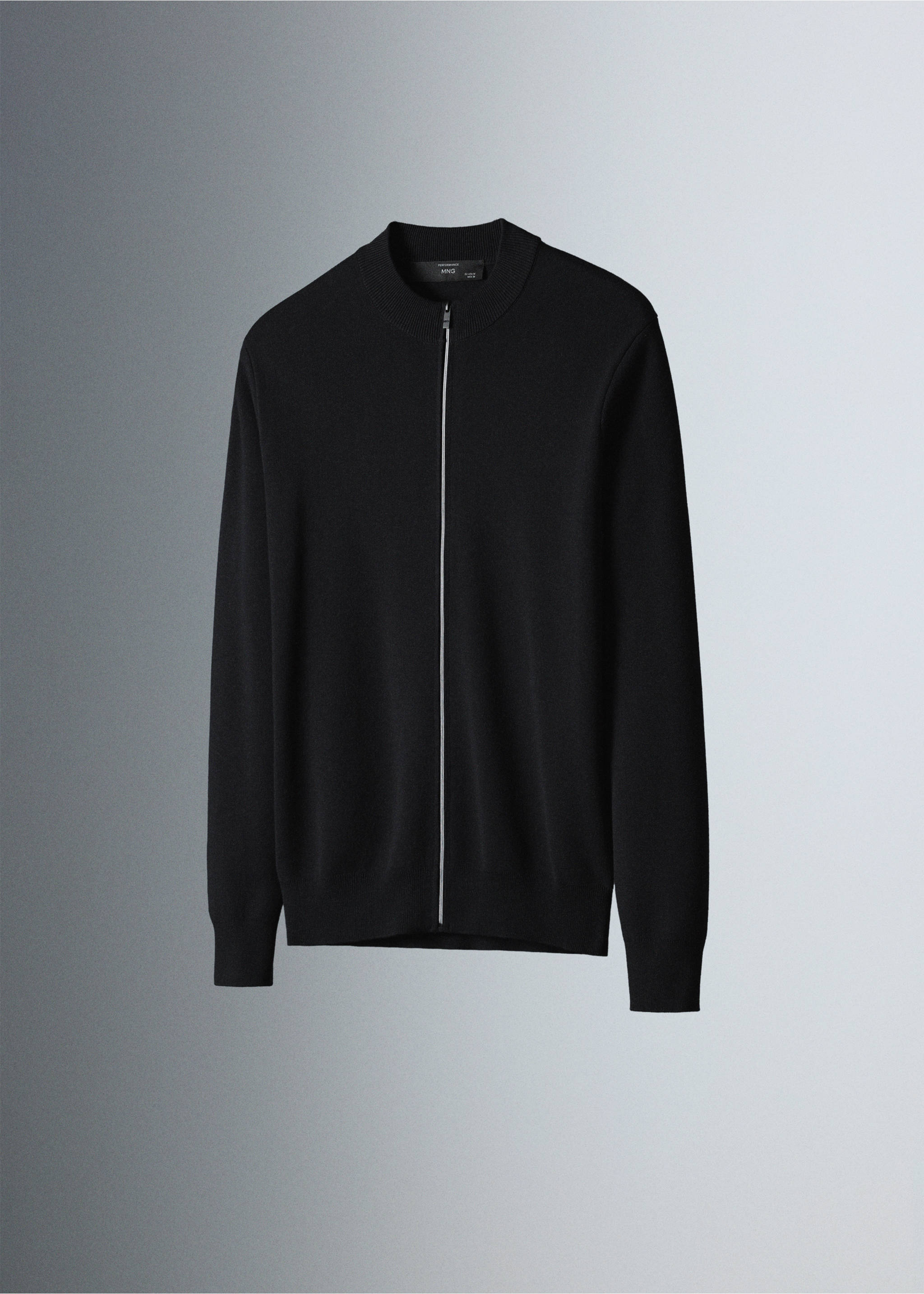 Comfort stretch knit cardigan - Details of the article 5, Black. Ref: 37065981-00.