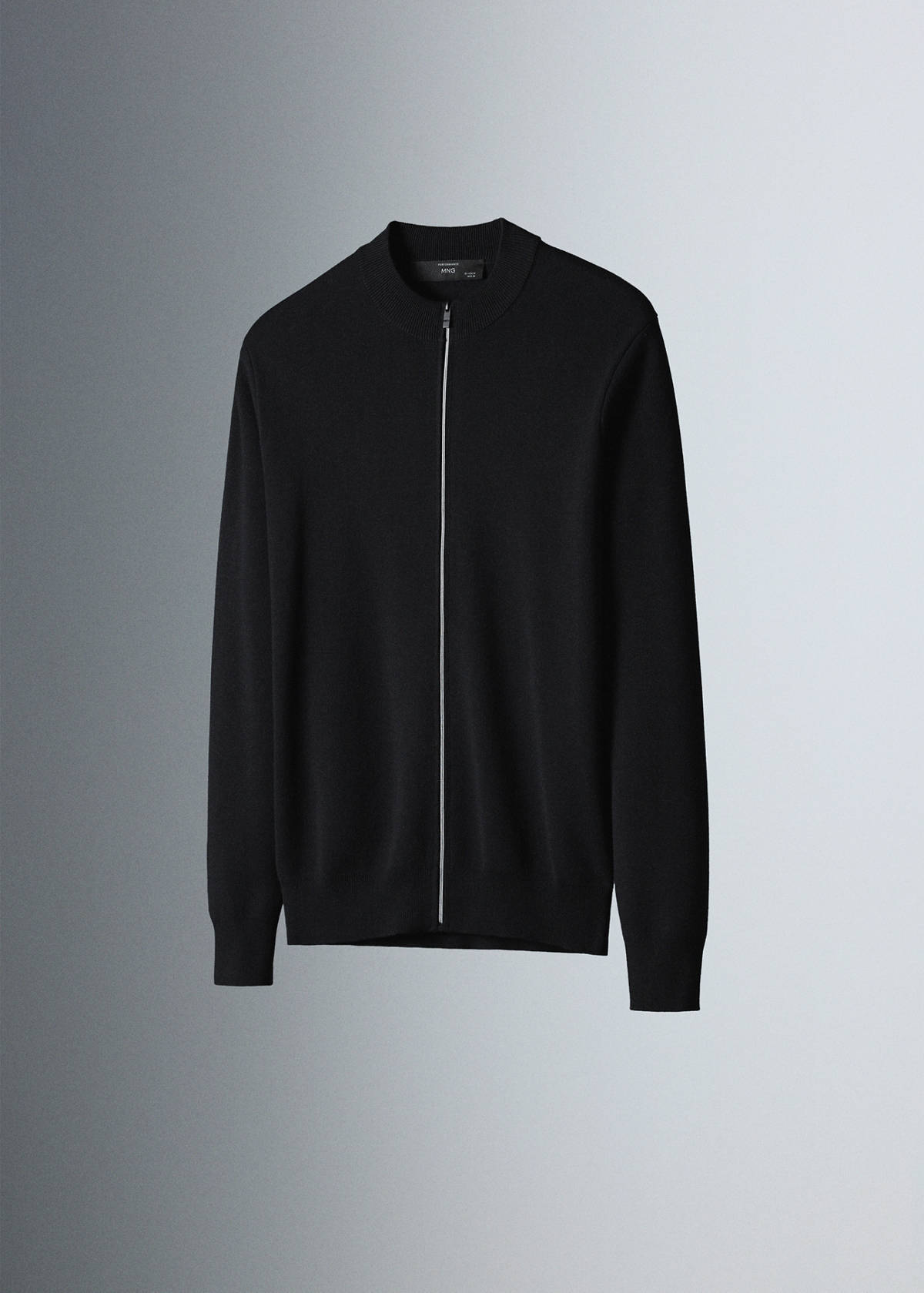 Comfort stretch knit cardigan — Black