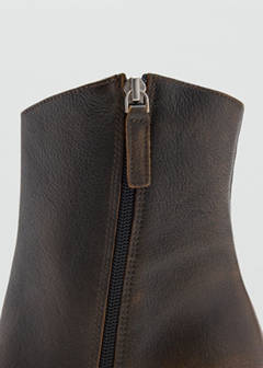 Distressed leather ankle boot — Chocolate 4