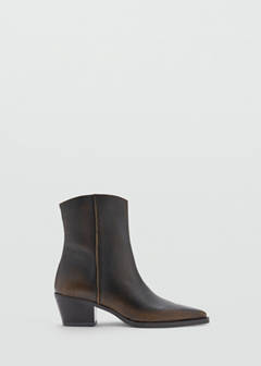 Distressed leather ankle boot — Chocolate 1