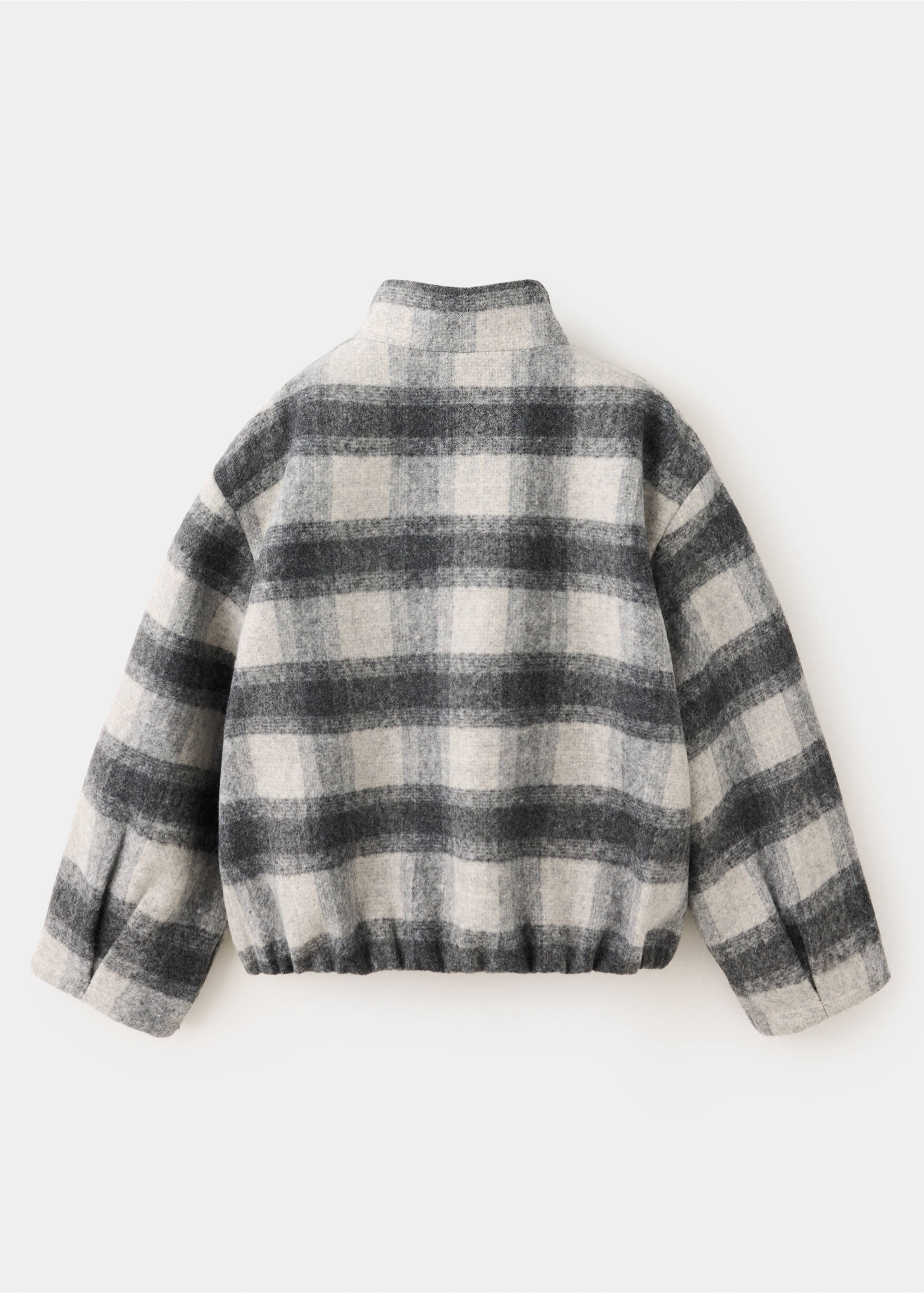 Veste bomber carreaux - Verso de l’article, Gris. Ref: 37065983-00.
