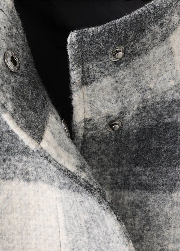 Checked wool plaid bomber jacket - thumbnail 5