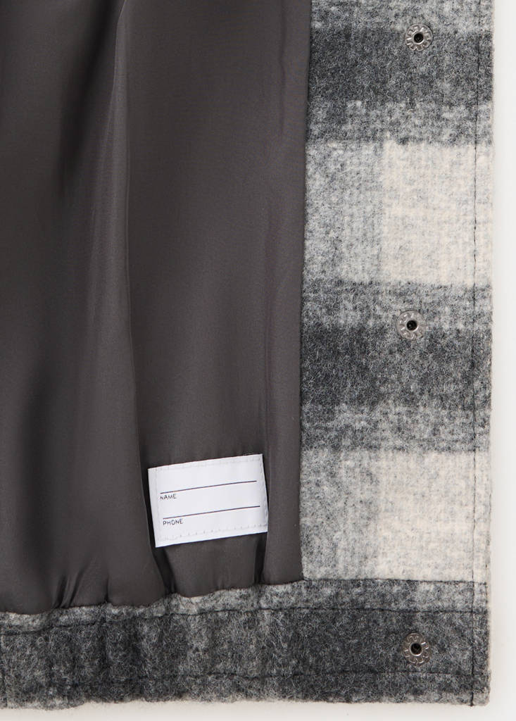 Checked wool plaid bomber jacket - thumbnail 6