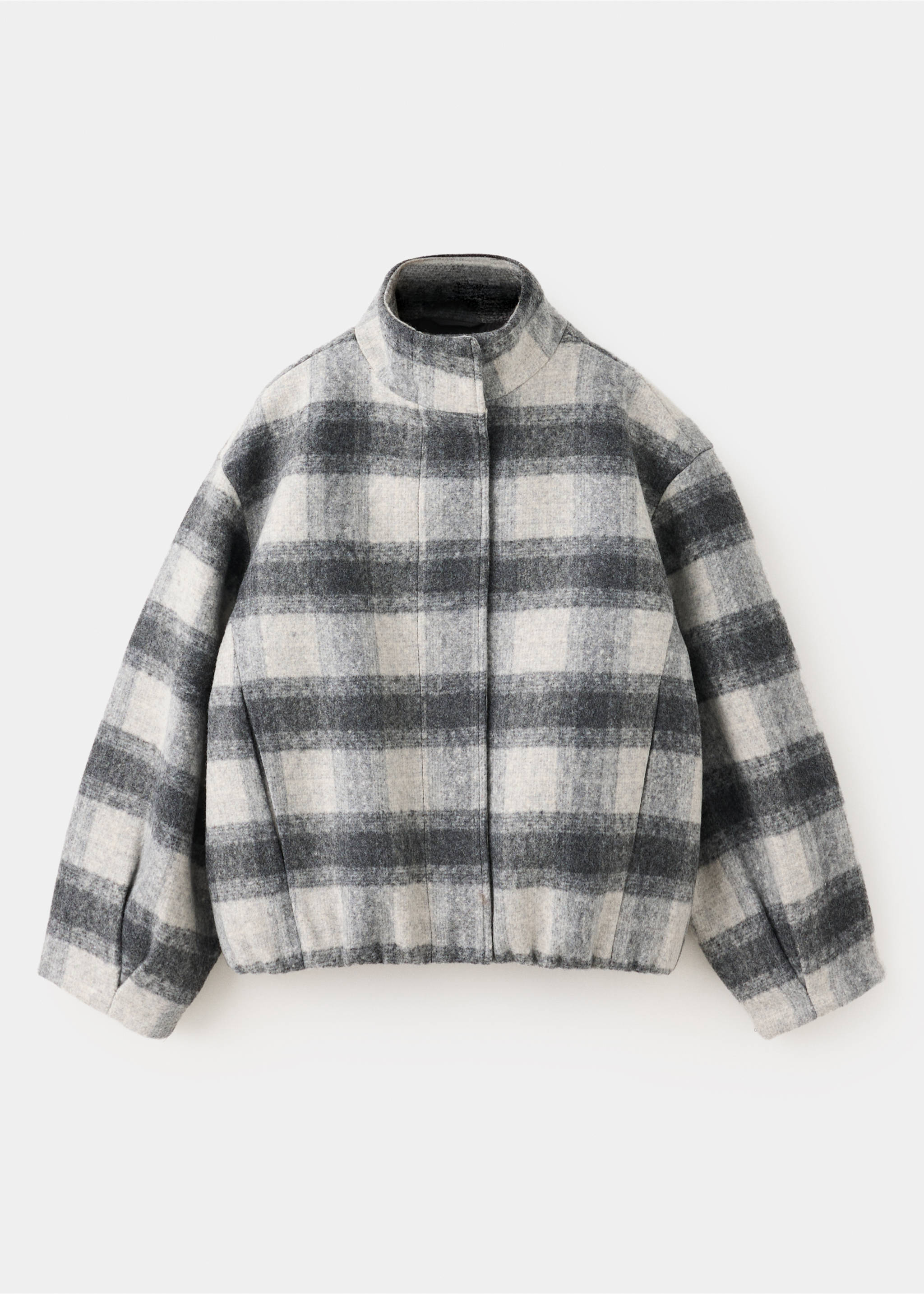 Veste bomber carreaux - Article sans modèle, Gris. Ref: 37065983-00.
