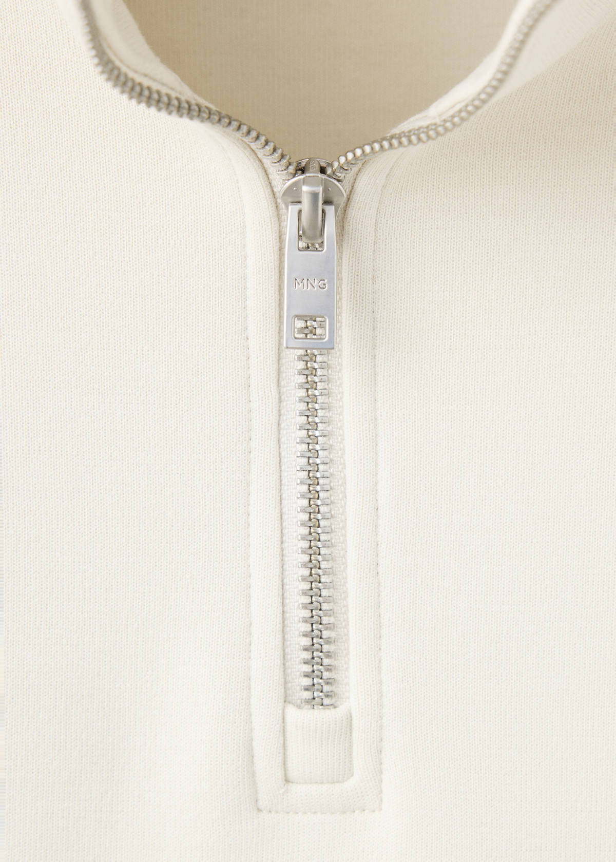 Cotton blend sweatshirt zipper — Off White