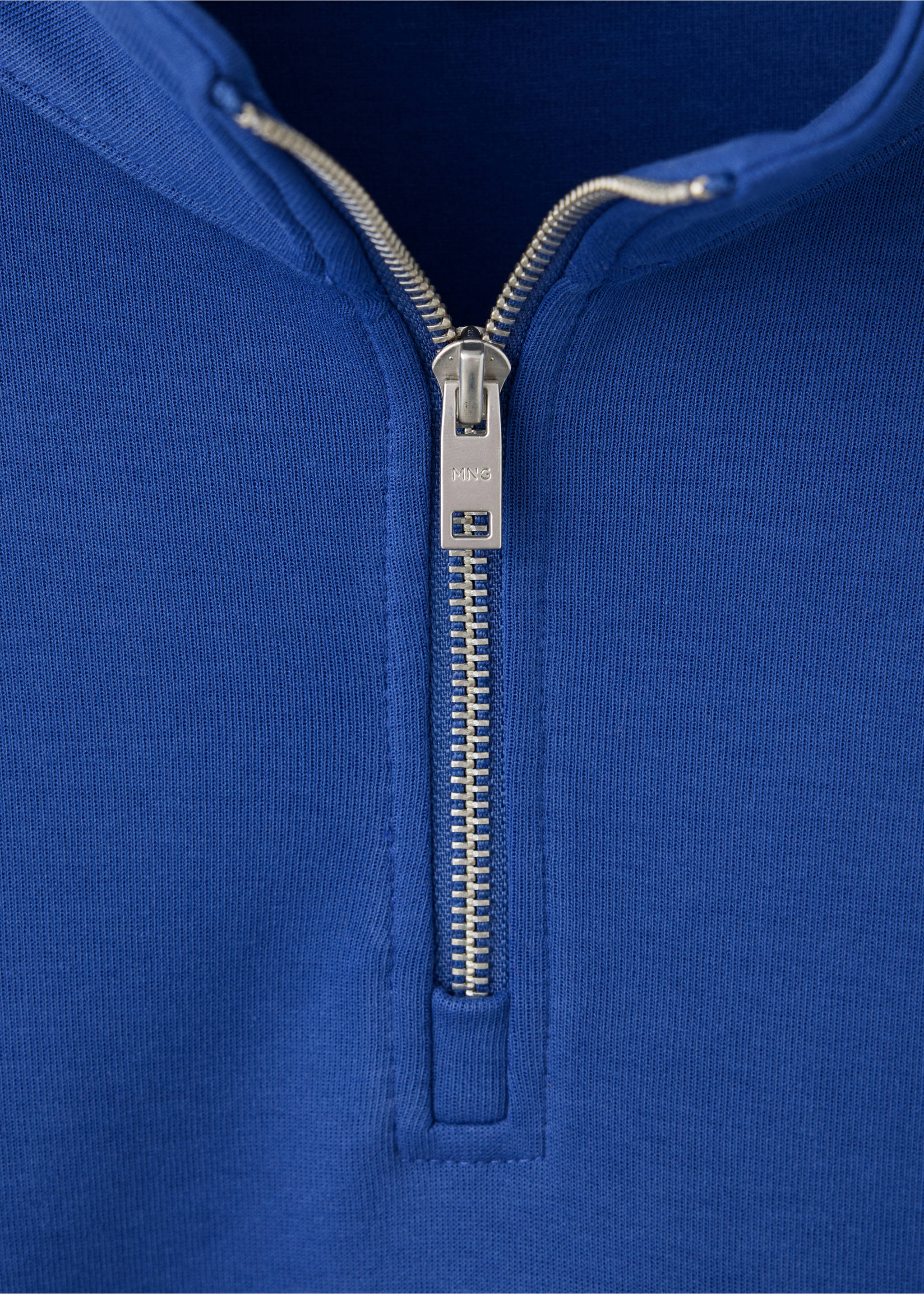 Cotton blend sweatshirt zipper - Details of the article 8, Ink Blue. Ref: 37065984-00.