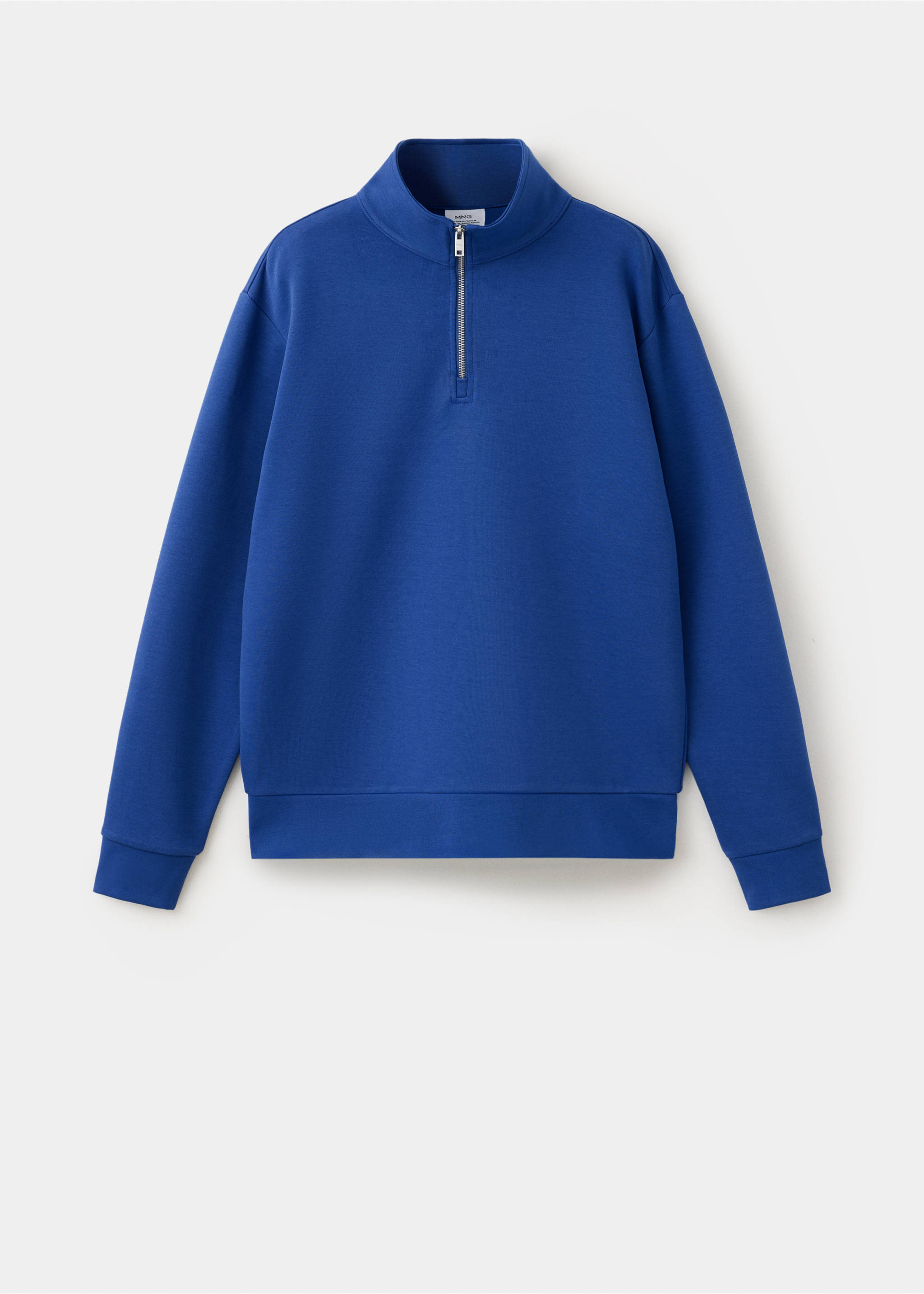 Cotton blend sweatshirt zipper - Article without model, Ink Blue. Ref: 37065984-00.