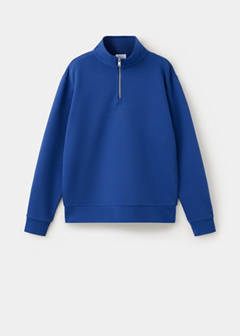 Cotton blend sweatshirt zipper — Ink Blue 6