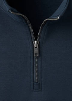 Cotton blend sweatshirt zipper — Night Blue 7