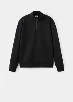 Cotton blend sweatshirt zipper — Black 7