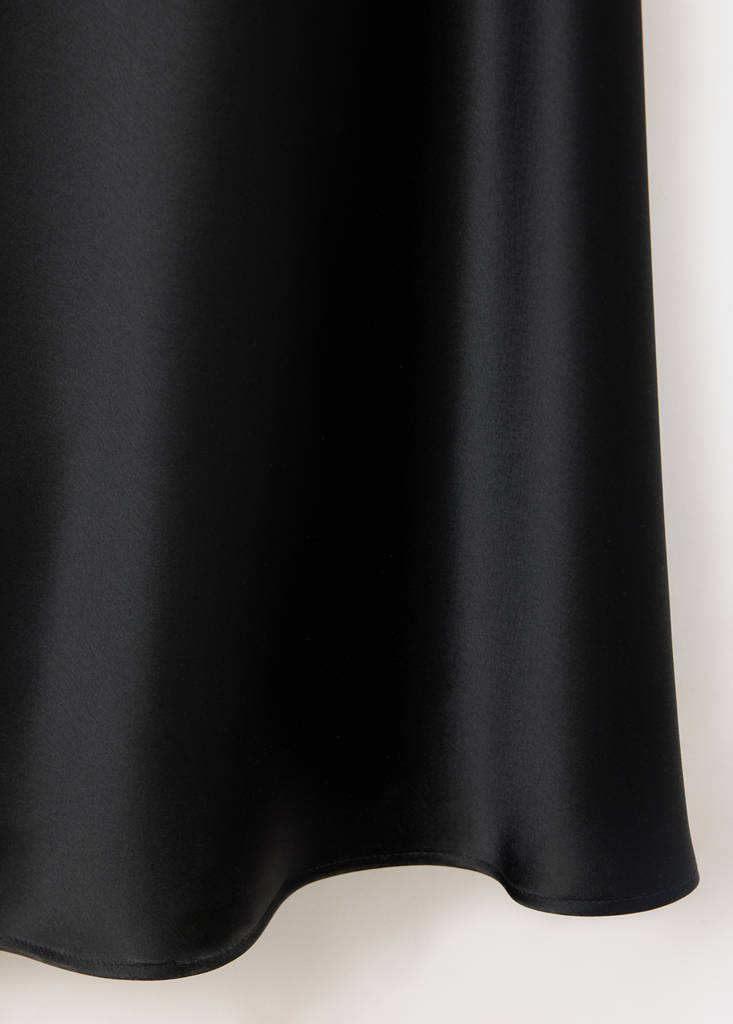 Satin dress with beaded straps — Black