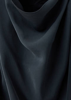 Drape-neck dress with scarf collar — Charcoal 6