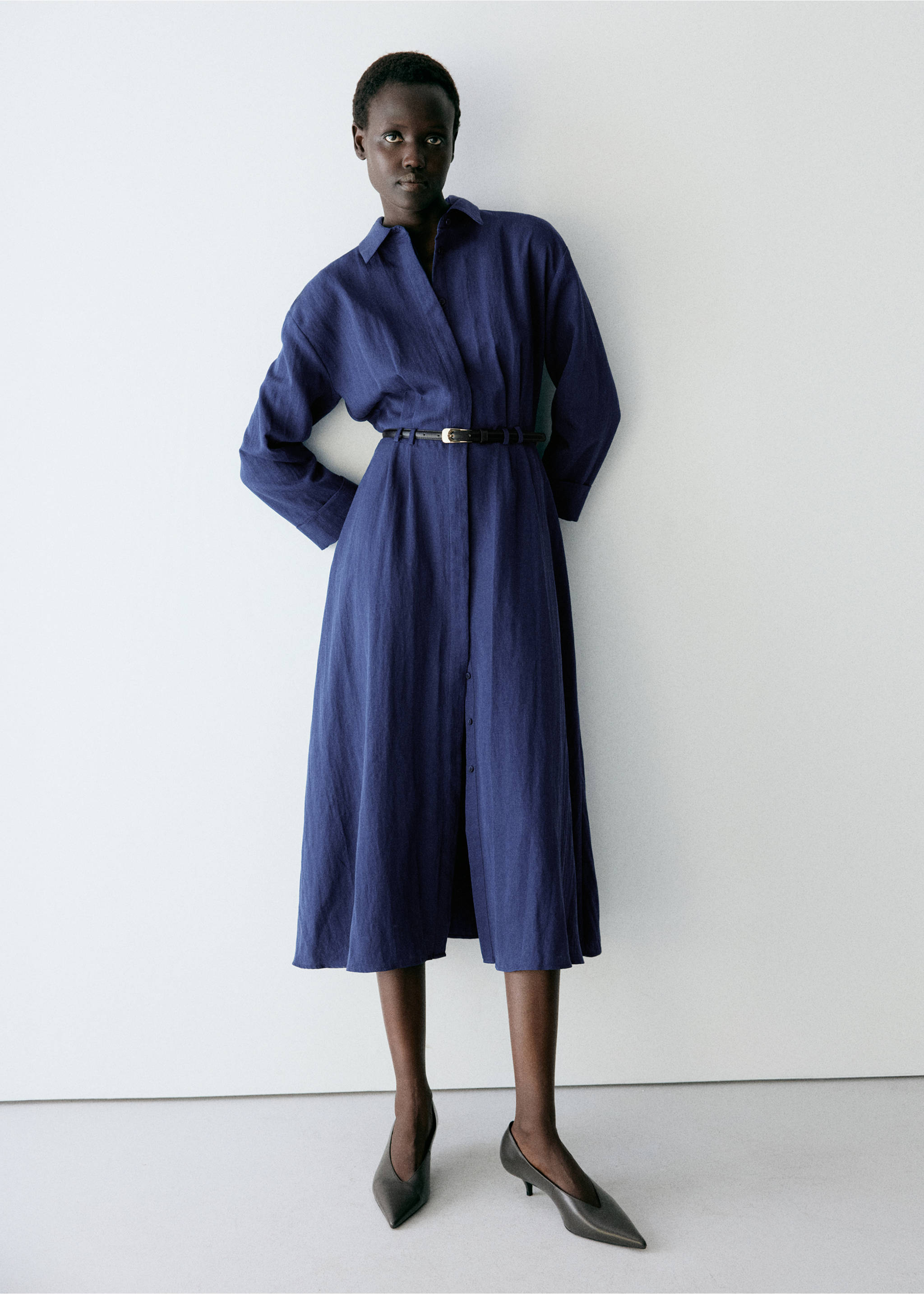 Lyocell shirt dress - General plane, Navy. Ref: 37065988-00.