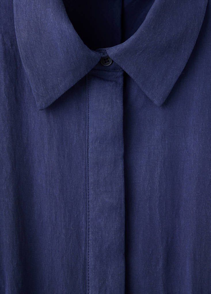Lyocell shirt dress — Navy