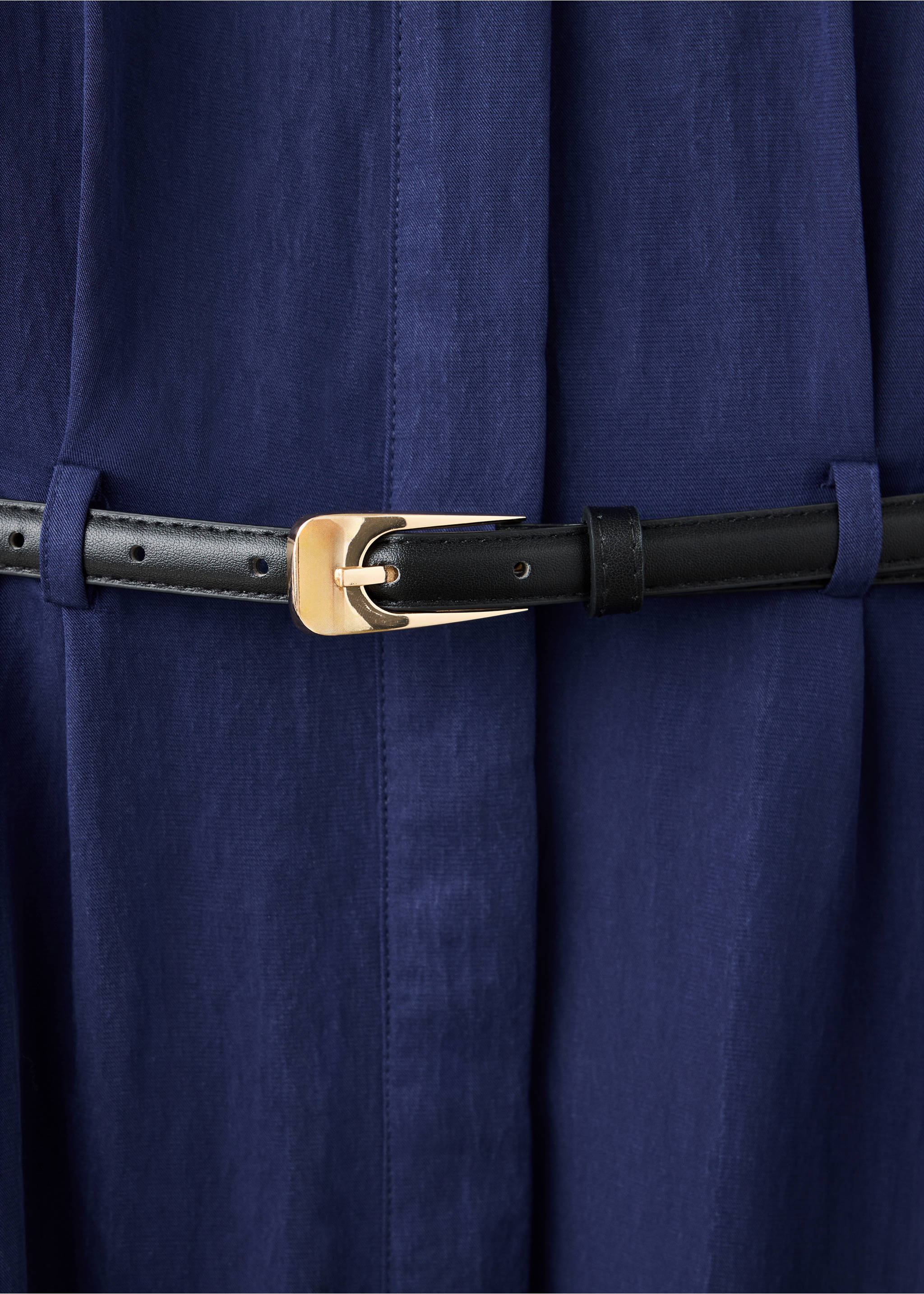 Lyocell shirt dress - Details of the article 0, Navy. Ref: 37065988-00.