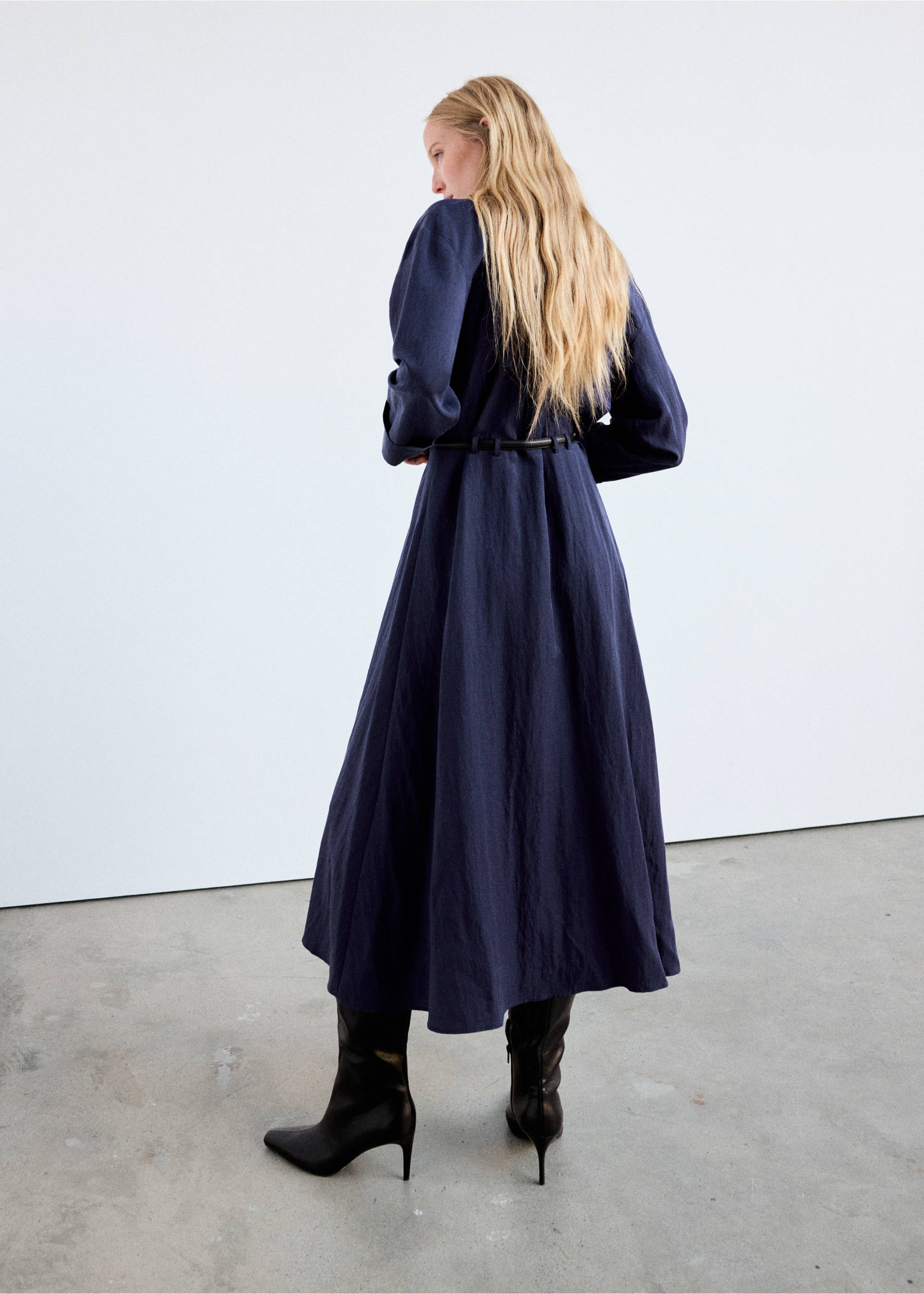 Lyocell shirt dress - Reverse of the article, Navy. Ref: 37065988-01.