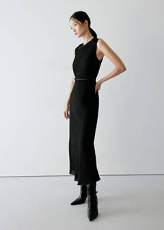 Ruched dress with belt — Brown 2