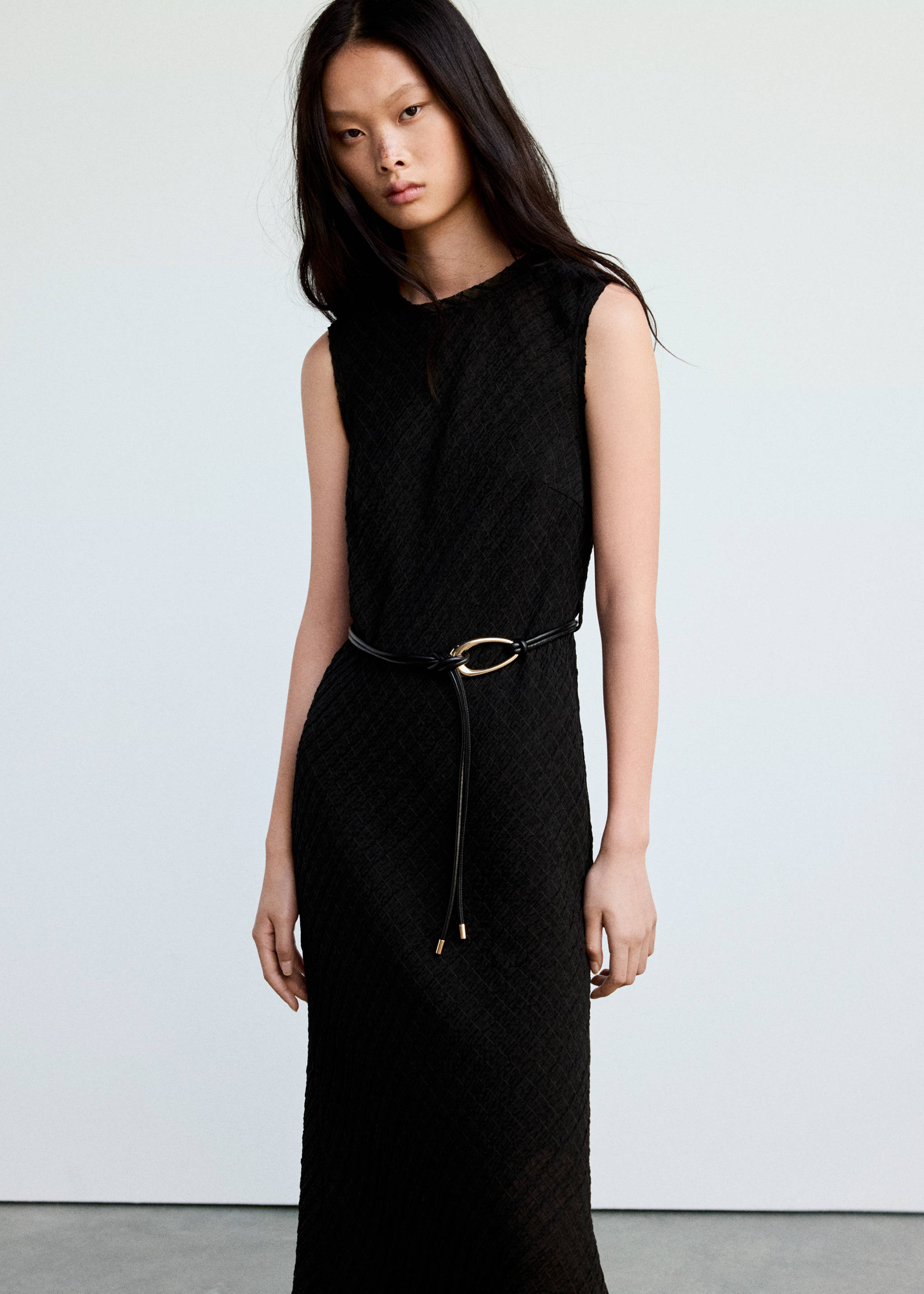 Ruched dress with belt - Details of the article 1