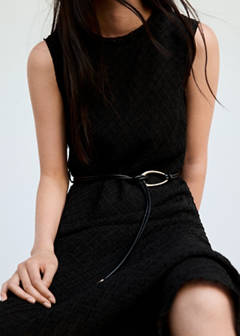 Ruched dress with belt — Brown 6