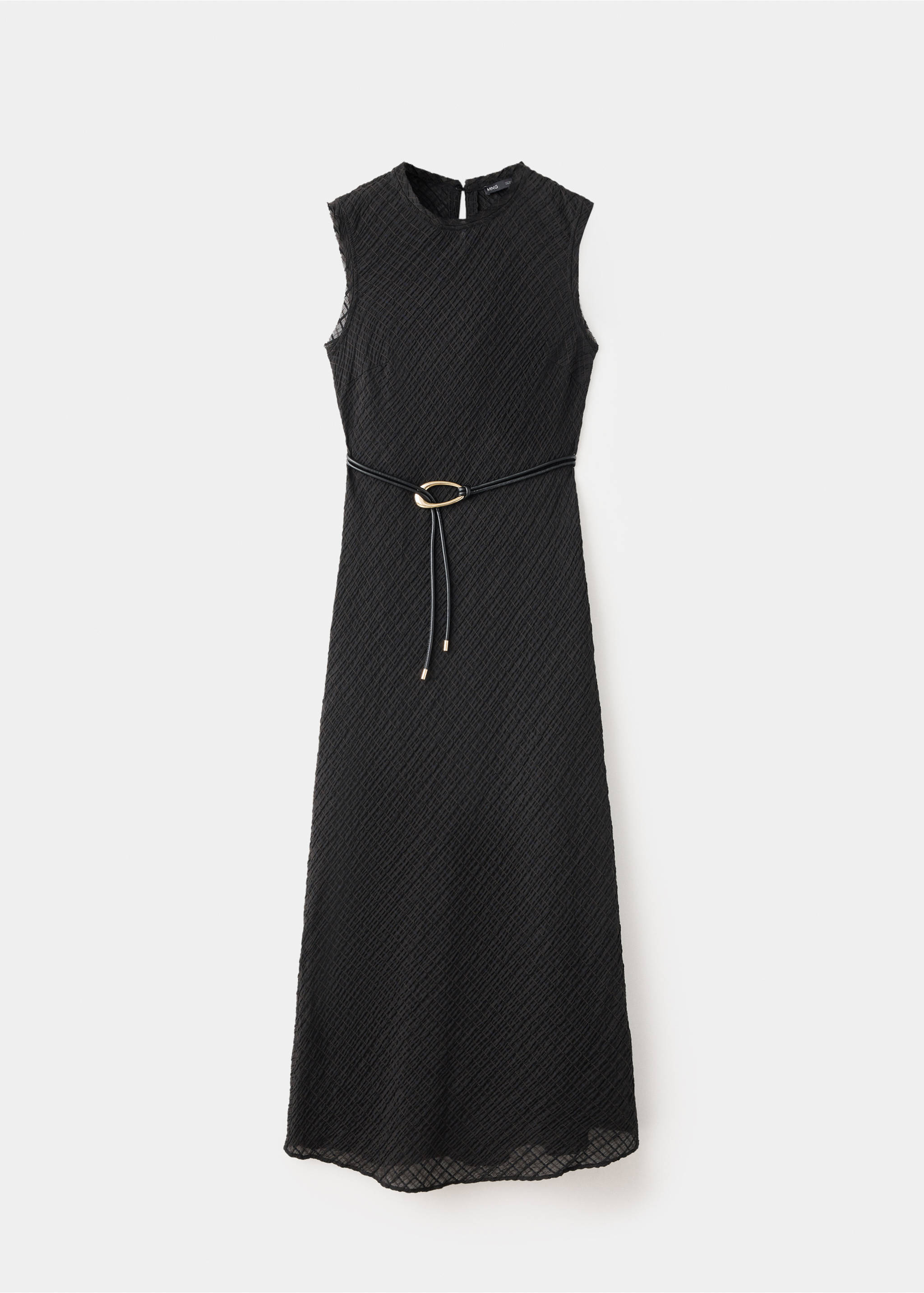 Ruched dress with belt - Article without model, Brown. Ref: 37065989-00.