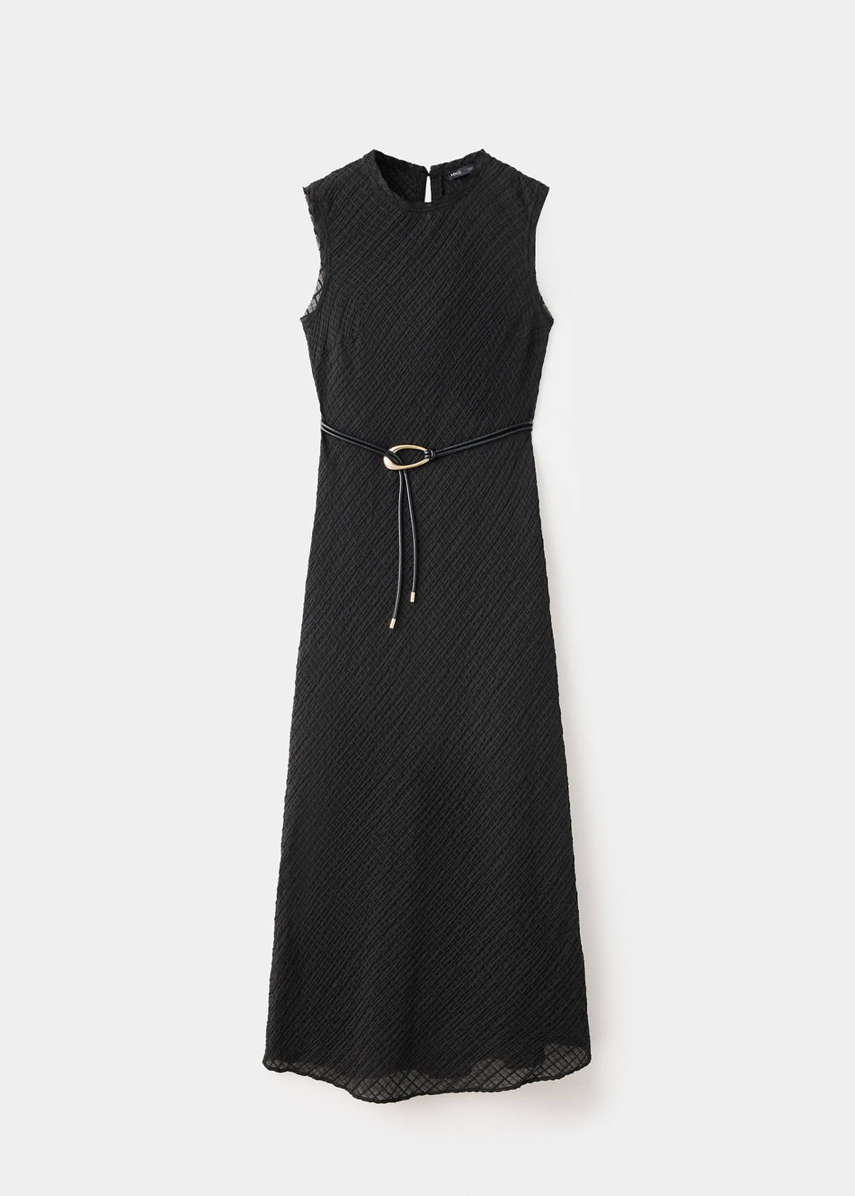 Ruched dress with belt — Brown