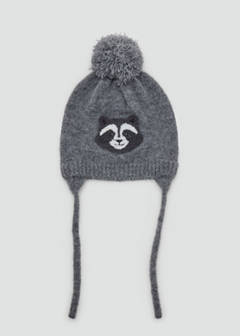 Raccoon knitted hat — Grey 1