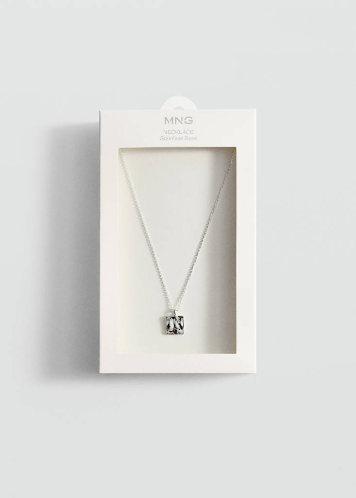 Stainless steel bead necklace — Silver