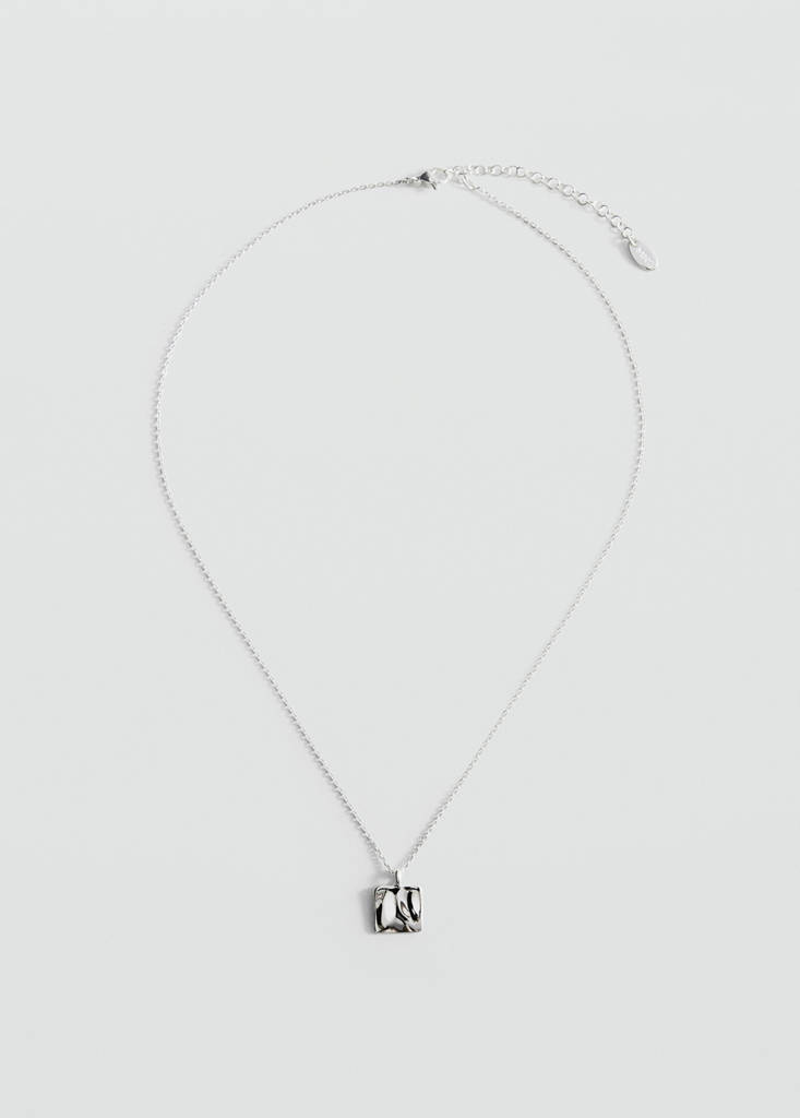 Stainless steel bead necklace — Silver