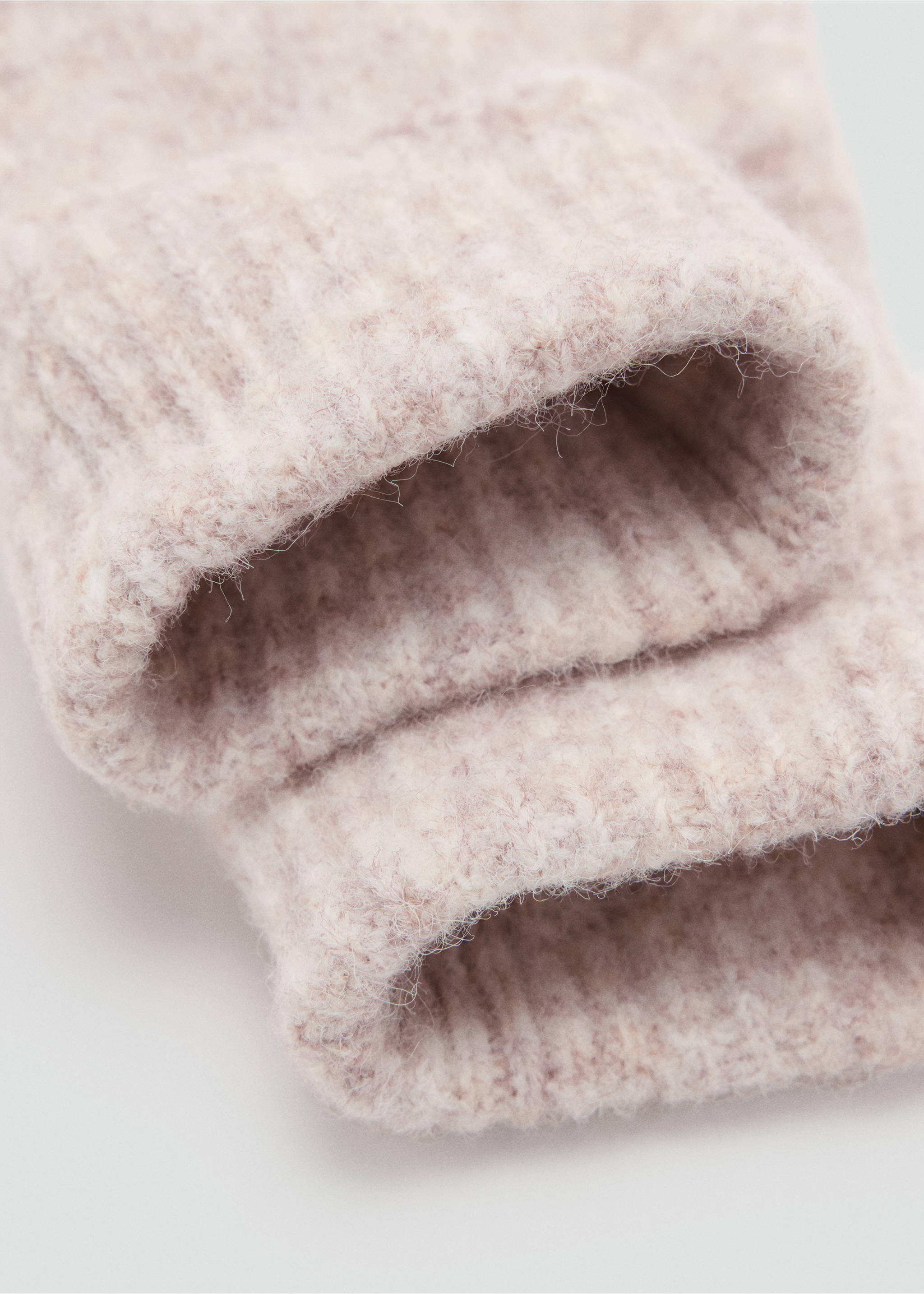 Knitted wool-blend gloves - Medium plane, Sand. Ref: 37065993-00.
