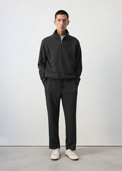Joggers with elasticated waistband and drawstring — Dark Grey 2