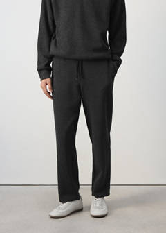 Joggers with elasticated waistband and drawstring — Dark Grey 1