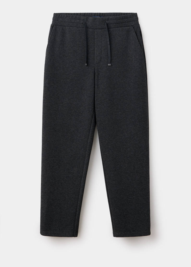 Joggers with elasticated waistband and drawstring — Dark Grey