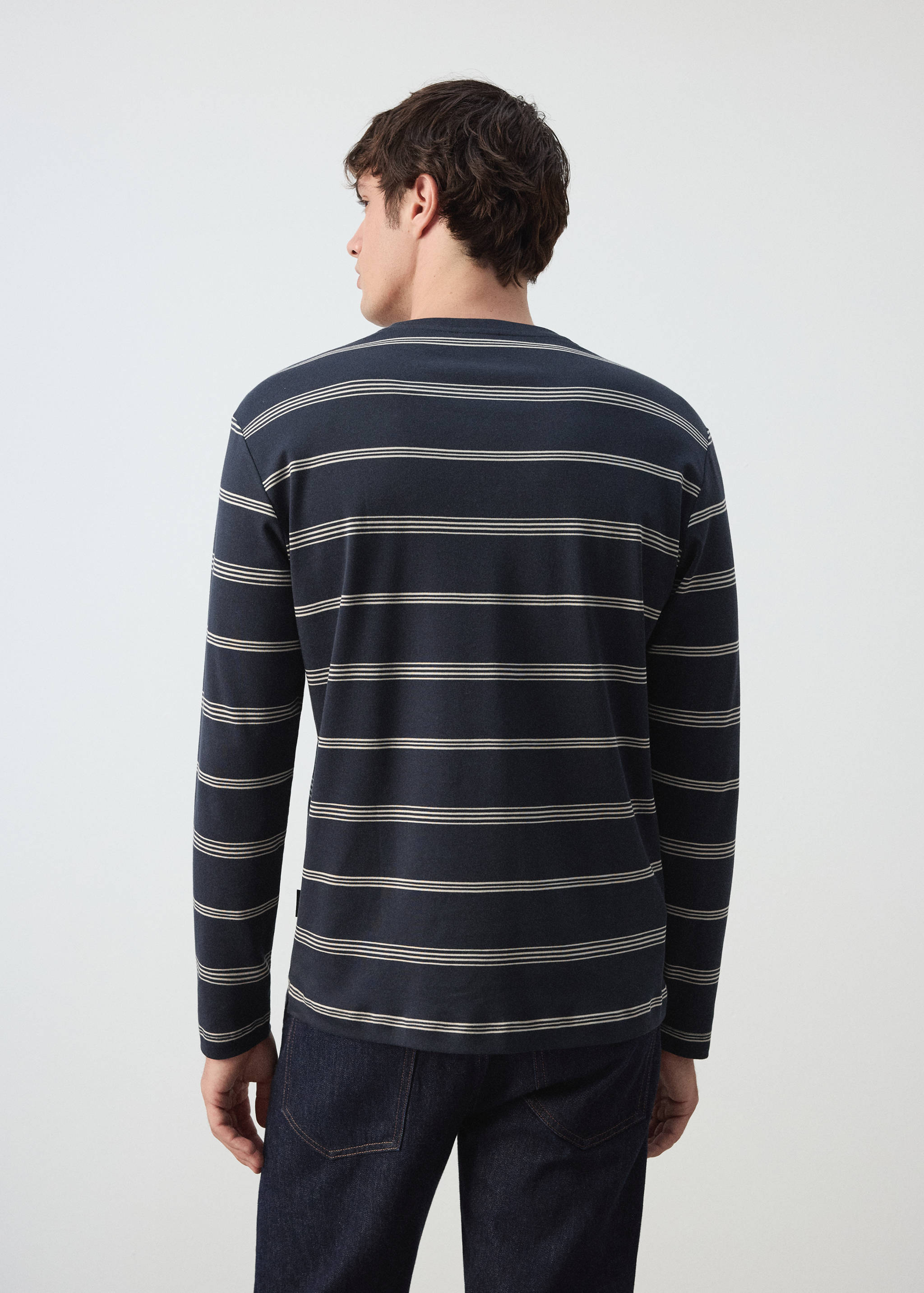 100% cotton striped t-shirt - Reverse of the article