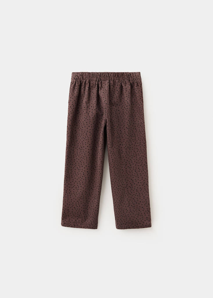 Polka-dot corduroy trousers — Brown
