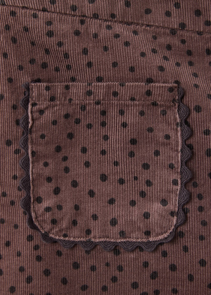 Polka-dot corduroy trousers — Brown