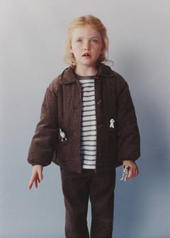 Polka-dot corduroy trousers — Brown 3