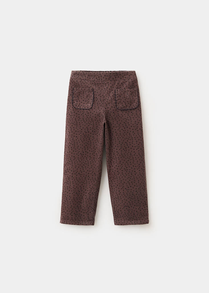 Polka-dot corduroy trousers — Brown