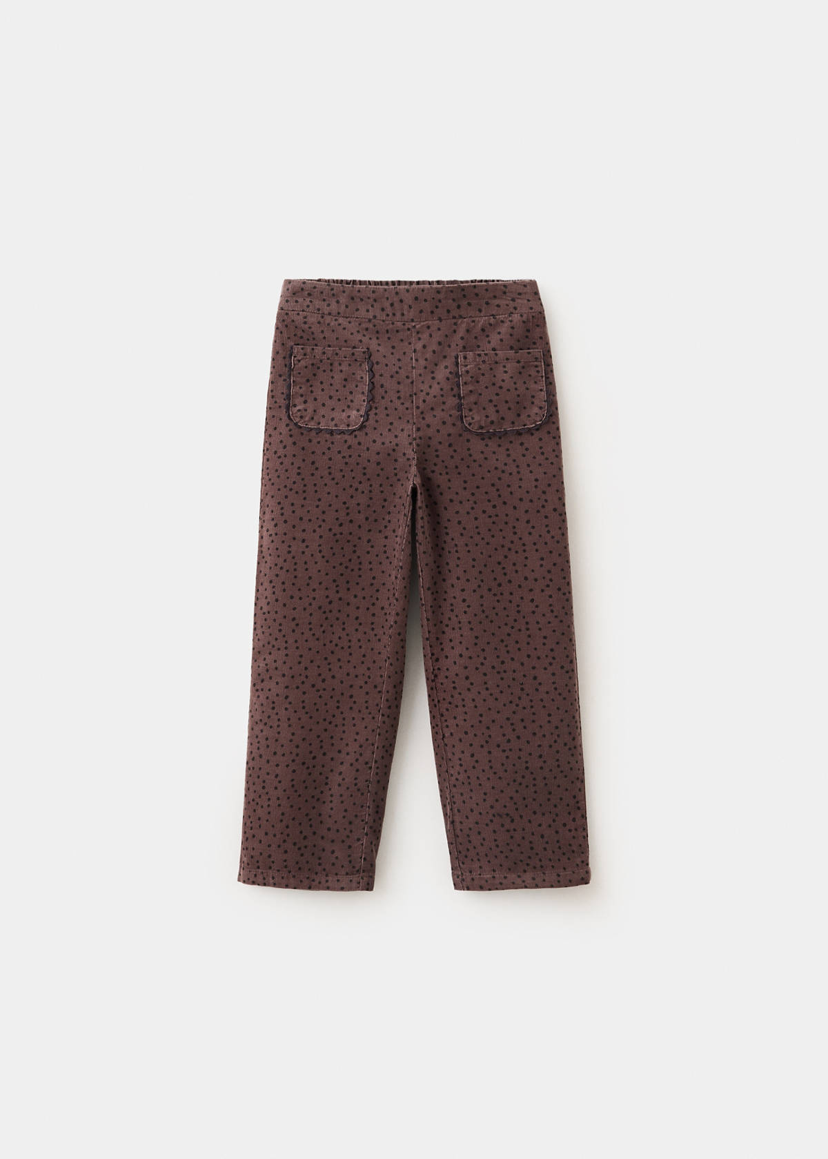 Polka-dot corduroy trousers — Brown