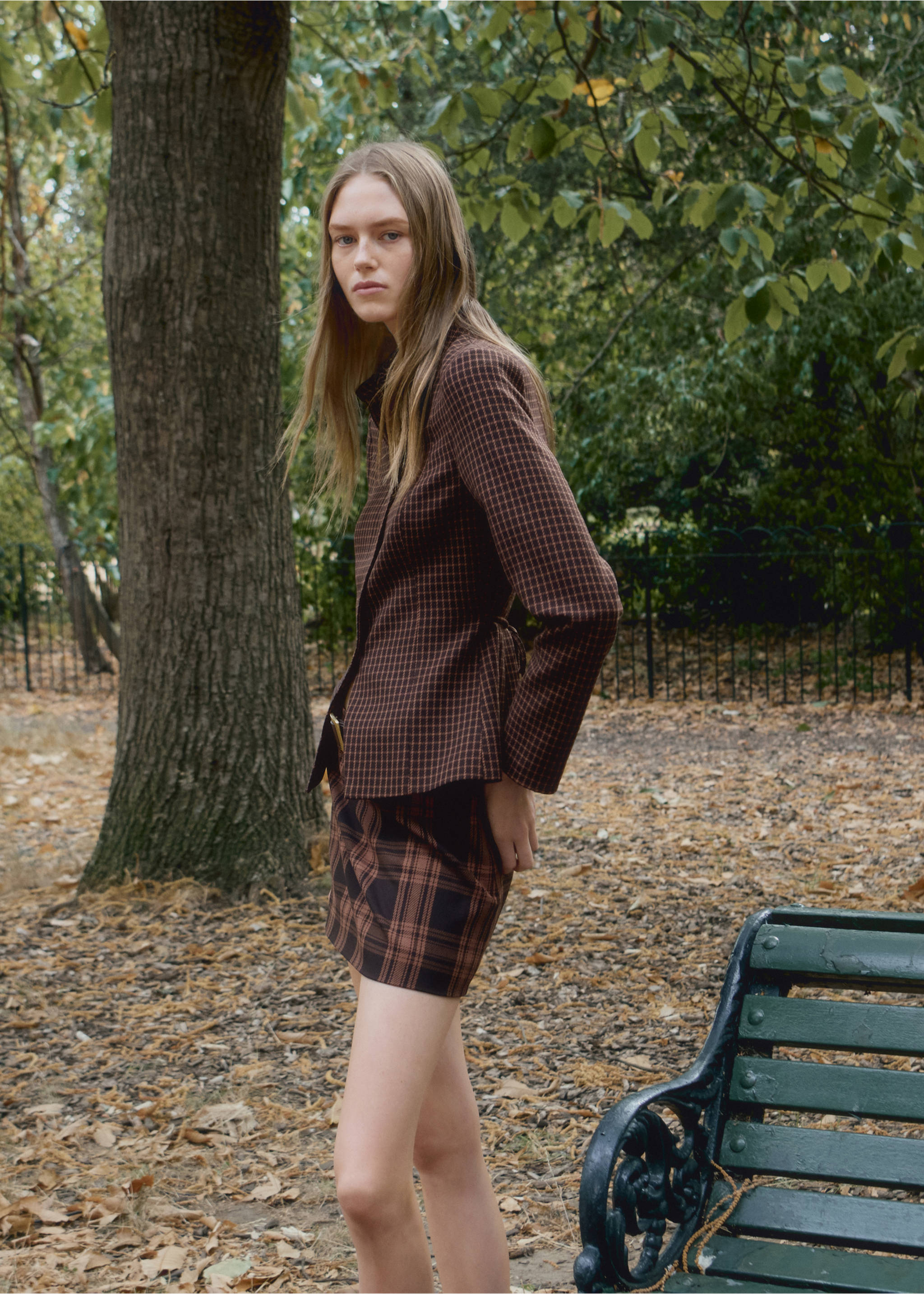Fitted houndstooth shirt - Medium plane, Brown. Ref: 37066002-00.