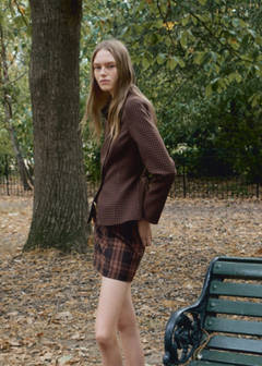 Fitted houndstooth shirt — Brown 1