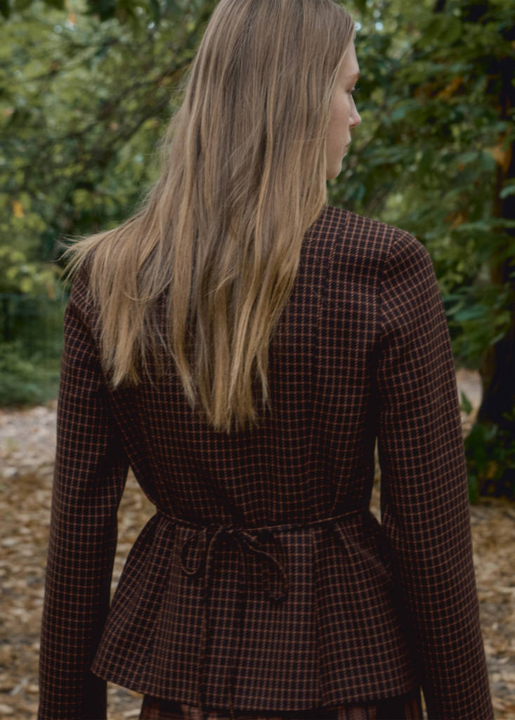 Fitted houndstooth shirt — Brown