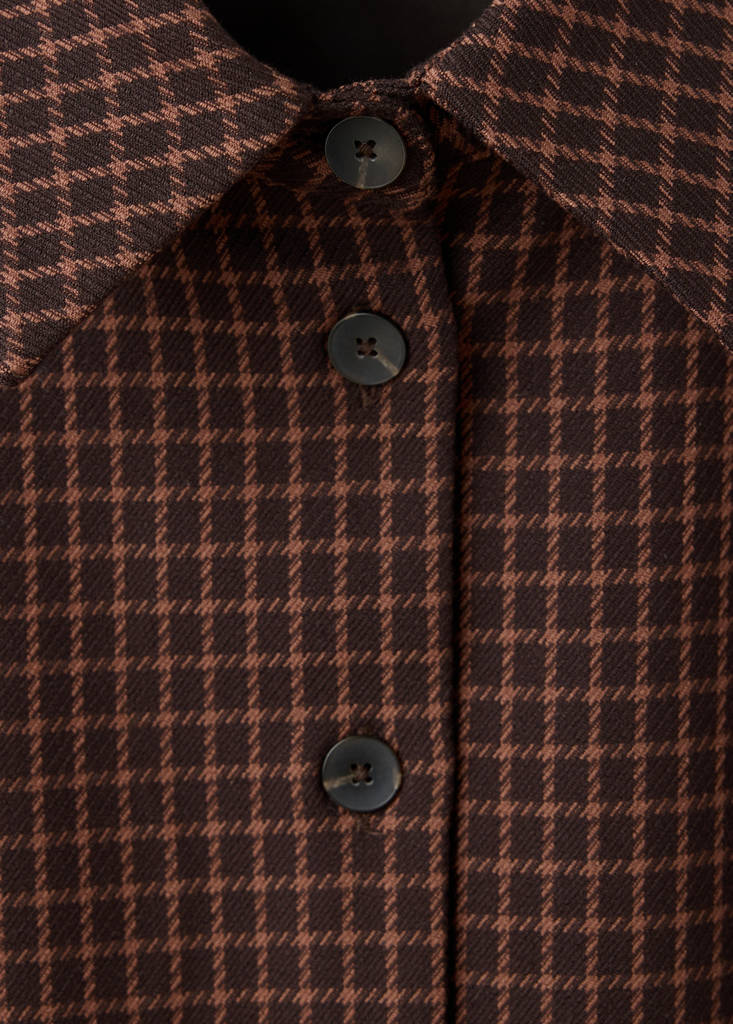 Fitted houndstooth shirt — Brown
