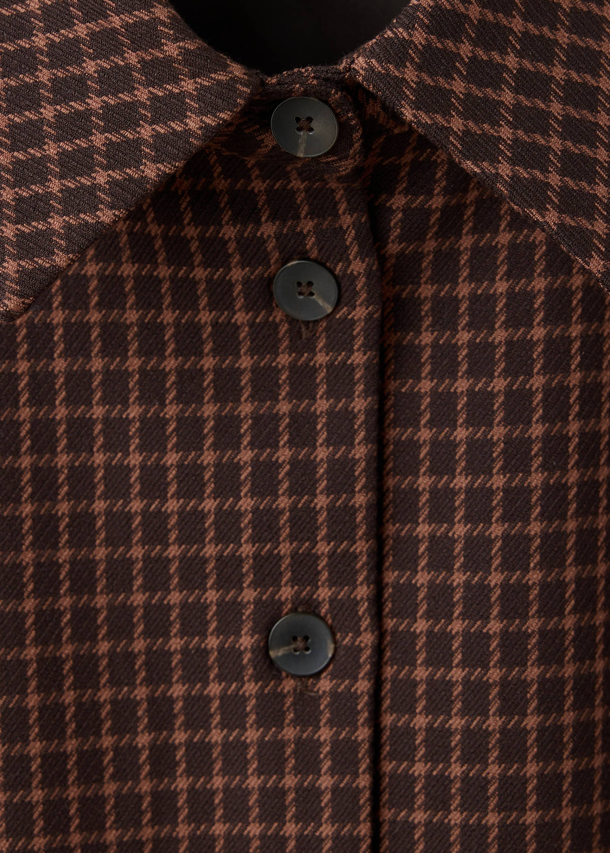 Fitted houndstooth shirt — Brown