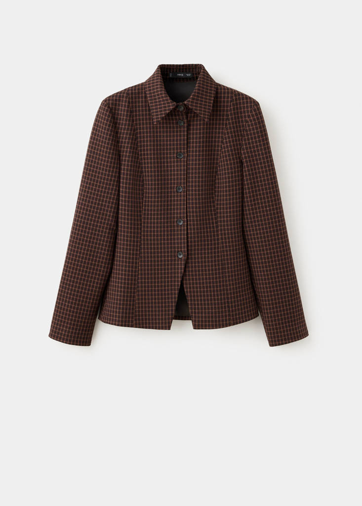 Fitted houndstooth shirt — Brown